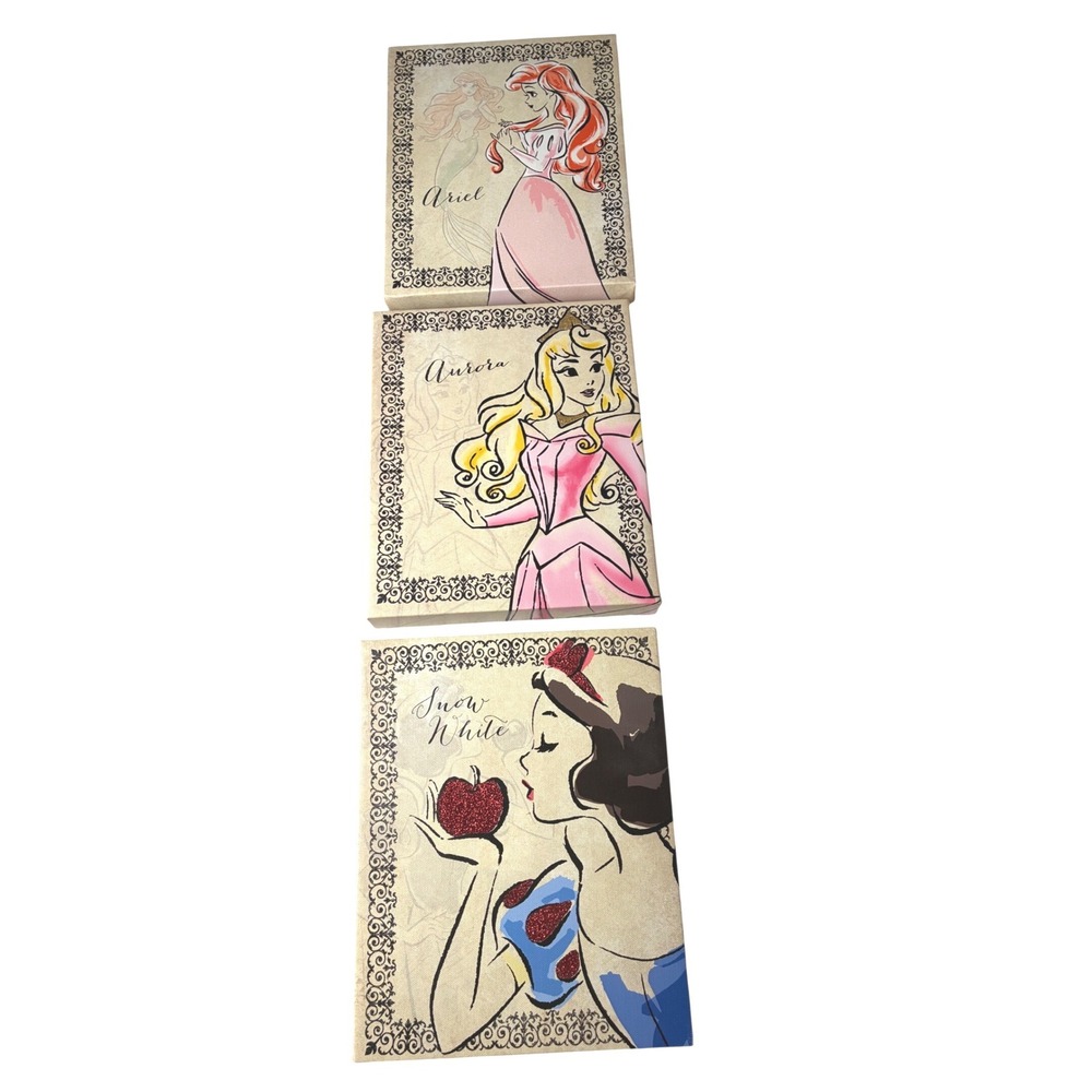 Set Artissimo Disney Princesses Canvas Wall Art Aurora Ariel Snow White 8x10